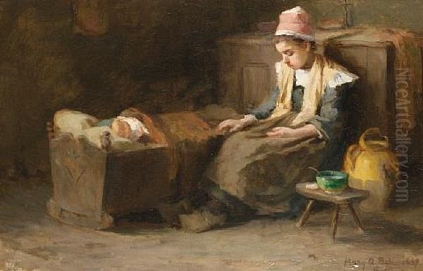 Rocking The Cradle Oil Painting by Mary Alexandra Eastlake