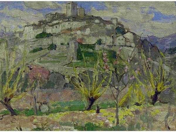 Hill Top Town Oil Painting by Mary Alexandra Eastlake