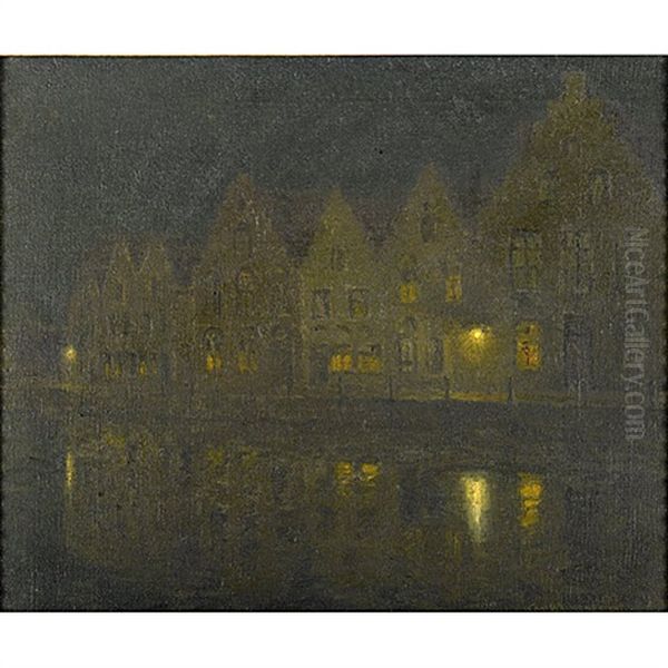 Canal Bruges Oil Painting by Charles Warren Eaton