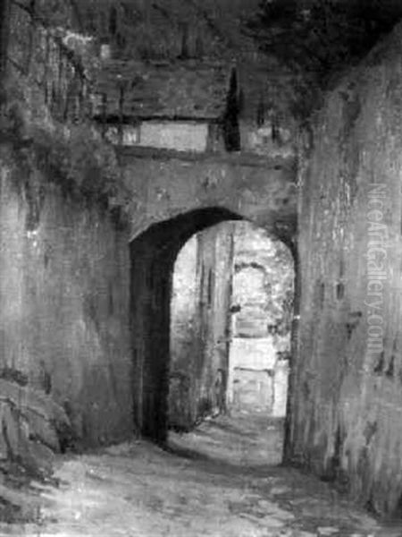 Street In Varenna - Lake Como Oil Painting by Charles Warren Eaton