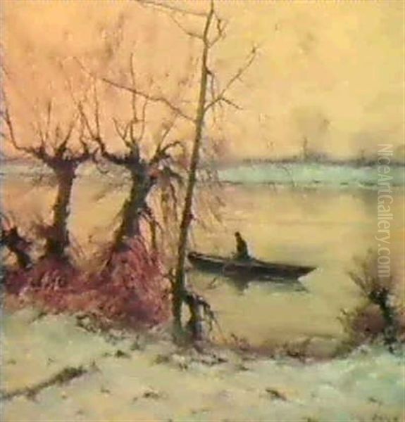 Winter Am Niederrhein Oil Painting by Richard Ebel
