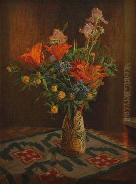 Blumenstilleben In Vase Oil Painting by Hermann Ebers