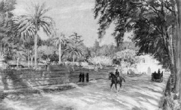 Romischer Park Oil Painting by Hermann Ebers