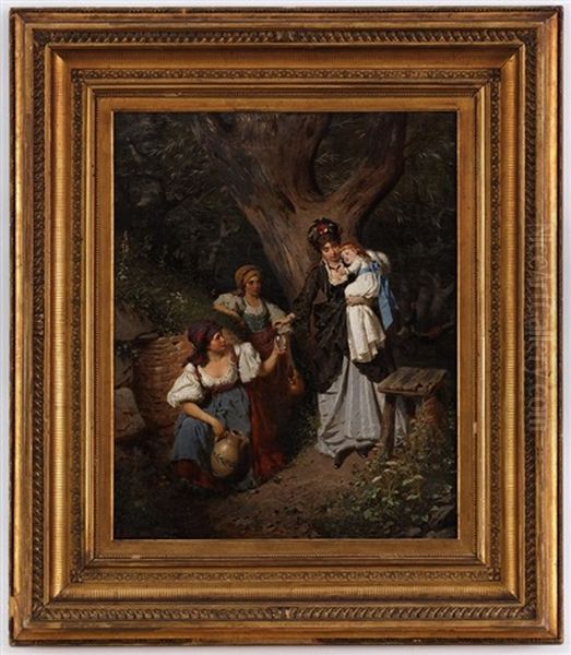 En Promenade Dans La Foret Oil Painting by Anton Ebert