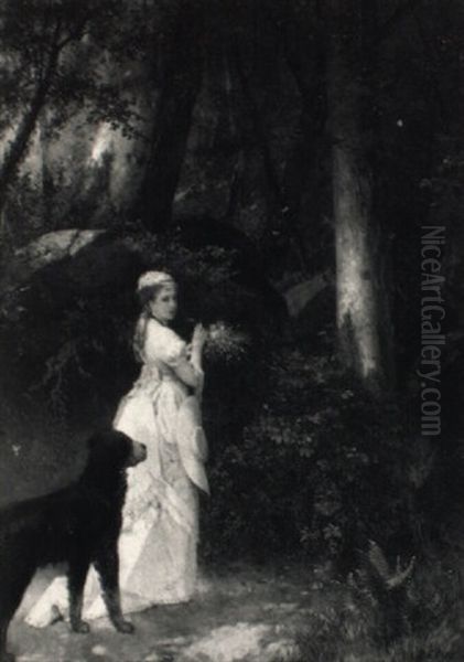 Sparziergang Im Wald Oil Painting by Anton Ebert