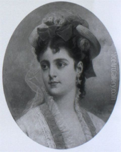 Portrat Einer Jungen Frau Oil Painting by Anton Ebert