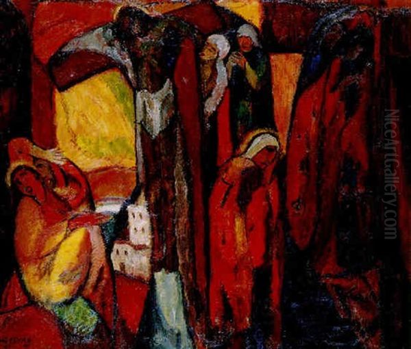 Heidelberger Kreuzigung Oil Painting by Josef Eberz