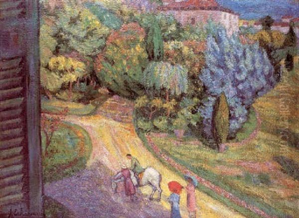 Jardin Del Palacio De Picavea Oil Painting by Juan de Echevarria y Zuricaldav