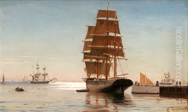 Ein Segler Verlast Den Hafen Oil Painting by Christian Eckardt