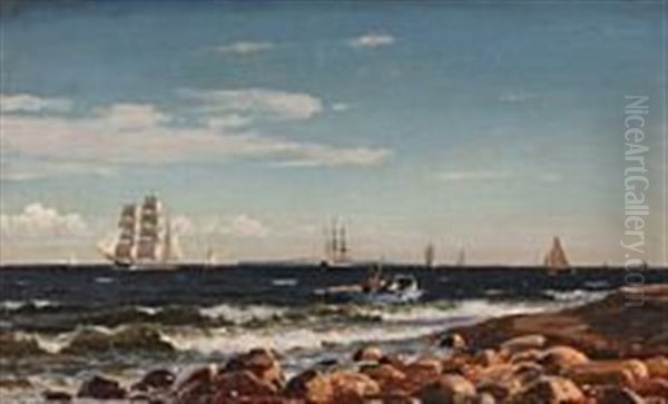 Several Ships At Oresund Oil Painting by Christian Eckardt