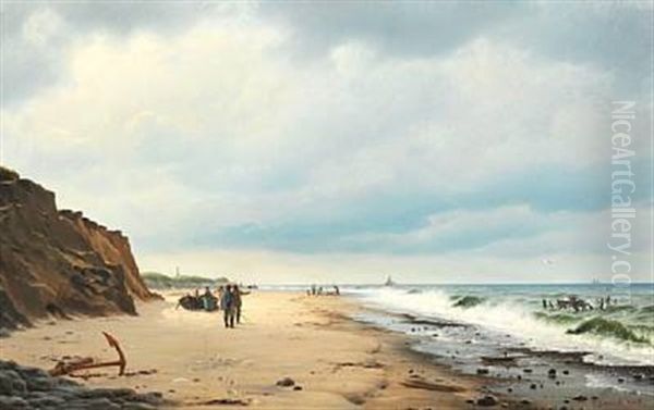 Strand Ved Vesterhavet I Naerheden Af Agger. Formiddag Oil Painting by Christian Eckardt