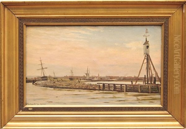 Scene Portuaire Oil Painting by Christian Eckardt