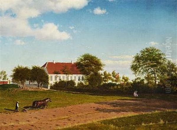 View Of The Estate Henriettelyst In Odense, Denmark Oil Painting by Christian Eckardt