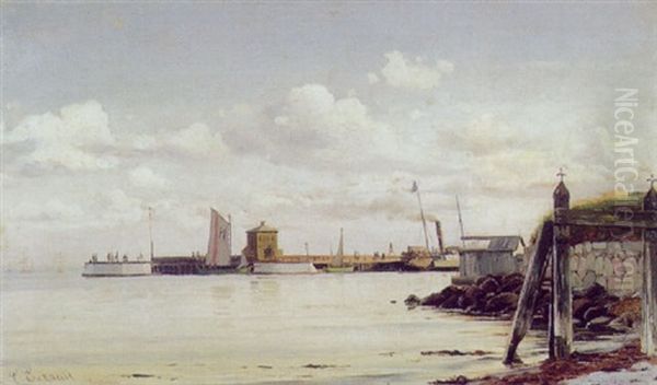 Helsingor Havn Oil Painting by Christian Eckardt