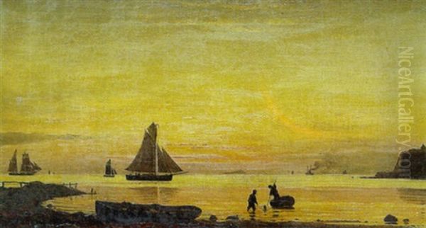 Marine, Aften Oil Painting by Christian Eckardt