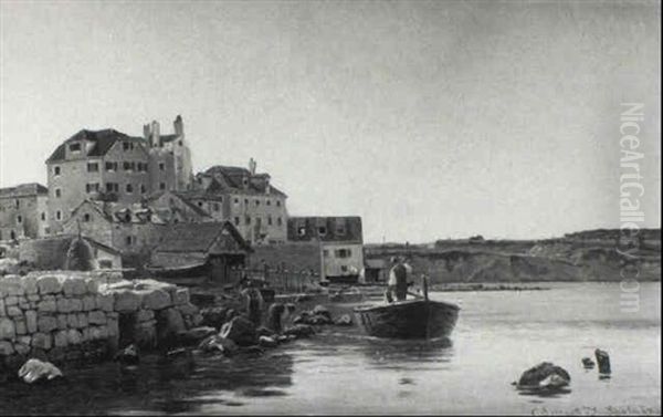 Kleiner Hafen Von Spalato Oil Painting by Christian Eckardt