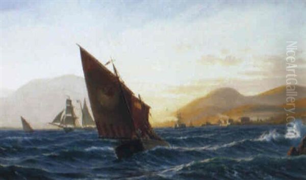 Meeresbucht Mit Hugeligem Und Felsigem Horizont Oil Painting by Christian Eckardt