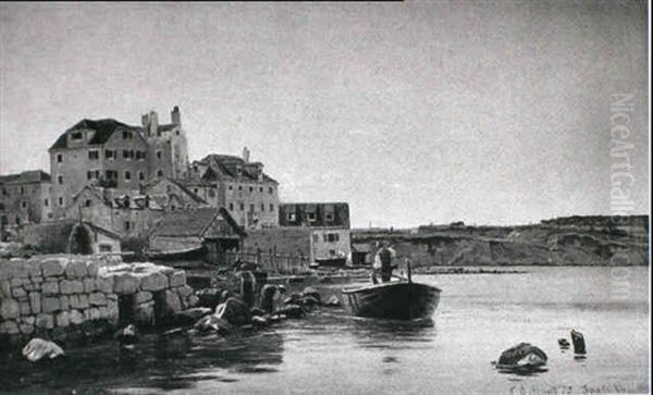 Havnen I Spolato Oil Painting by Christian Eckardt