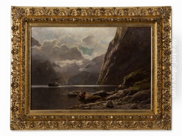 Im Naerofjord Oil Painting by Karl Paul Themistocles von Eckenbrecher