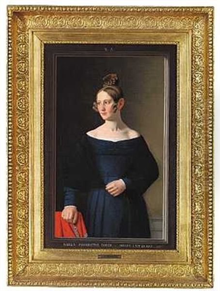 Portraet Af Jomfru Karen Margrethe Borch, Senere Fru Schiotz Oil Painting by Christoffer Wilhelm Eckersberg