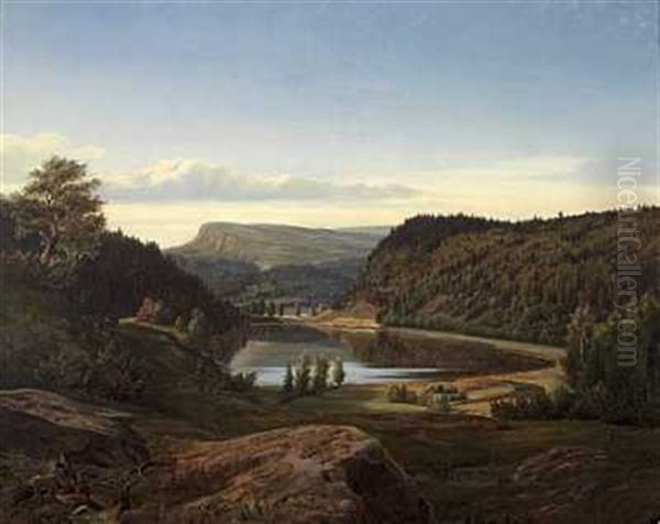 Engervandet Sandvigen Oil Painting by Johan Fredrik Eckersberg