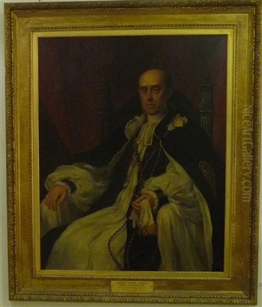 Portrait Of Anthony Wilson Thorold, Bishop Of Winchester, Seated, Wearing Official Robes Oil Painting by Eden Upton Eddis