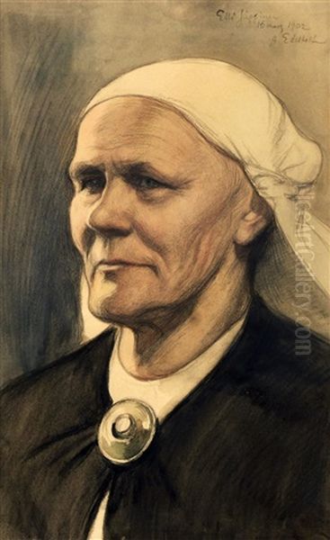 Old Woman From Ruokolahti, Elli Jappinen Oil Painting by Albert Edelfelt