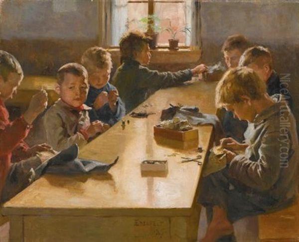 The Boys Workhouse, Helsinki Oil Painting by Albert Edelfelt
