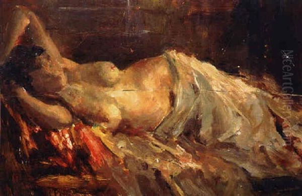 Kvinnlig Skonhet Oil Painting by Albert Edelfelt