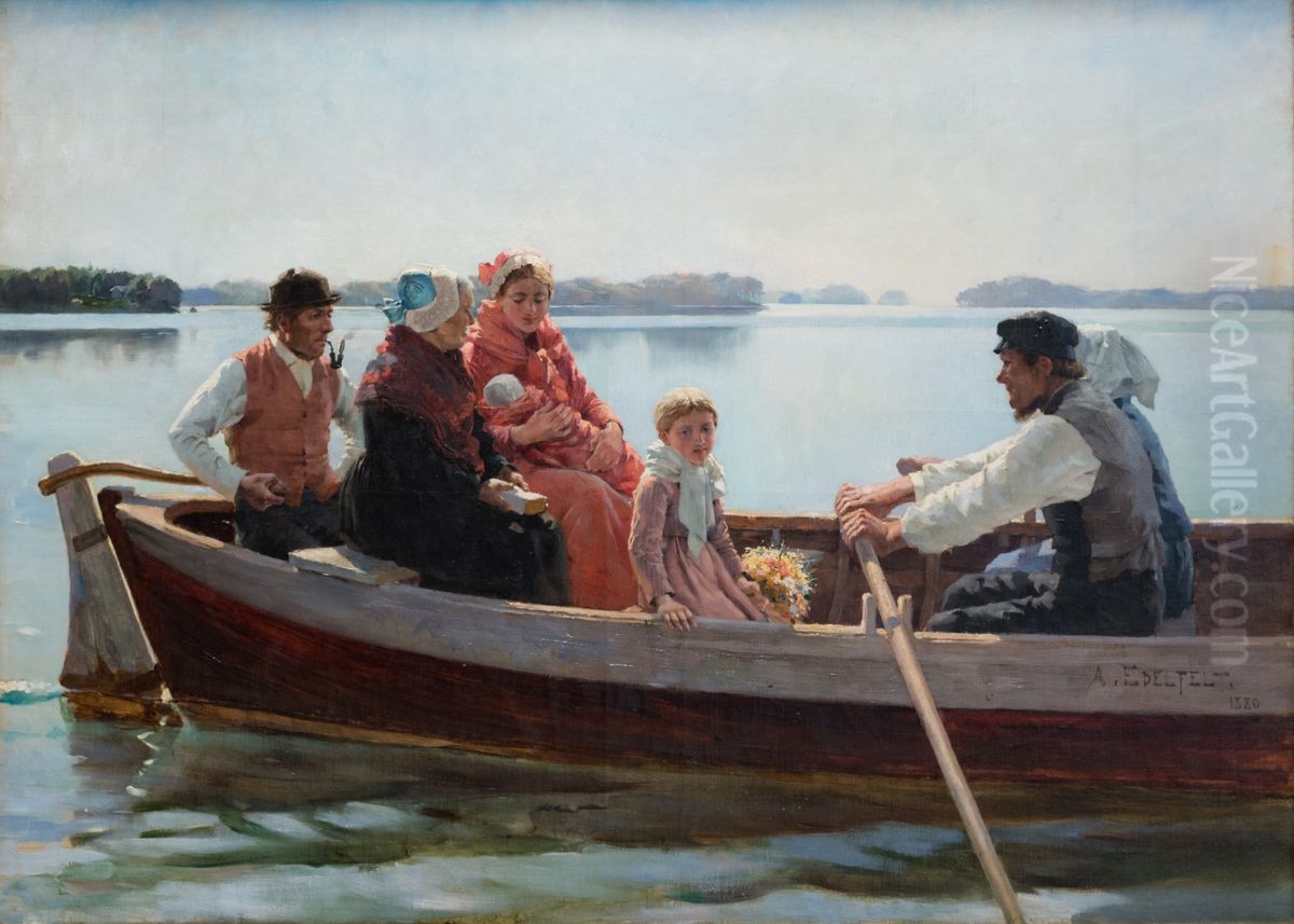 Going To The Christening Oil Painting by Albert Edelfelt