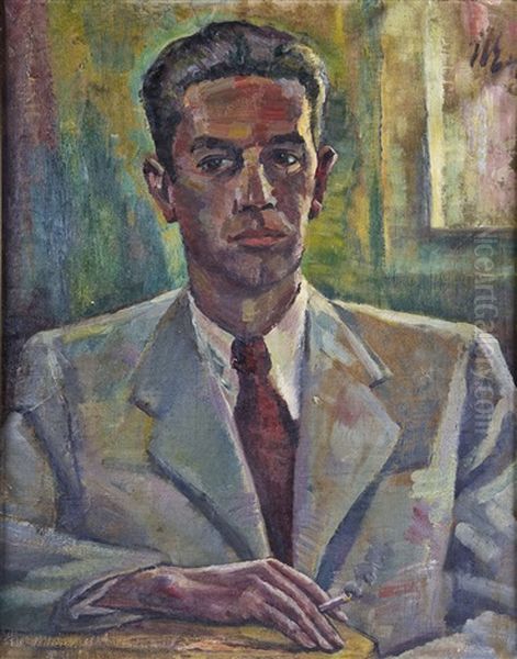 Herrenportrait En Face Oil Painting by Hans Eder