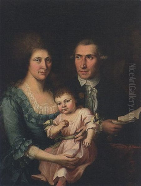 Die Munchener Familie Sedlmayr: Der Jurist Karl Ritter Von Sedlmayr Und Seine Ehefrau Amalie Oil Painting by Johann Georg Josef Edlinger