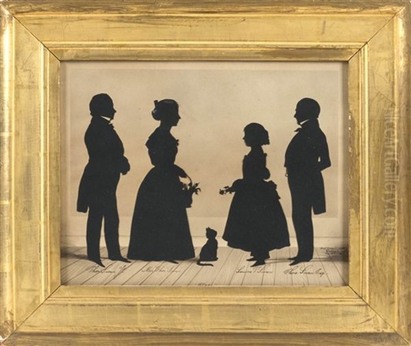 The Swan Family Oil Painting by Augustin Amant Constant Fidele Edouart