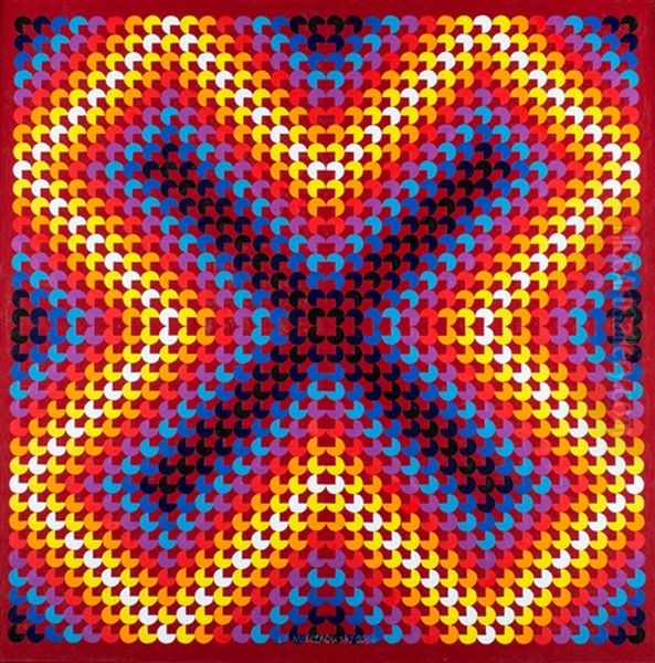 Op 4(red) Oil Painting by Edwin Edwards