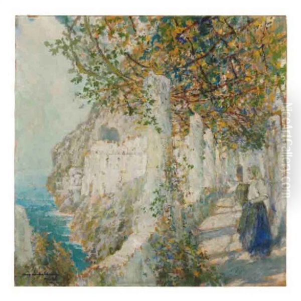 Old Cloister Walk, Amalfi Oil Painting by George Wharton Edwards