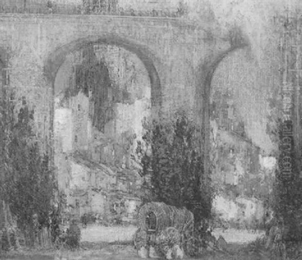 Bridge At Albi Oil Painting by George Wharton Edwards
