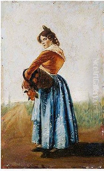 Manola Oil Painting by Alberto Arrue Valle