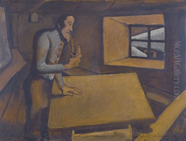 Winter Oil Painting by Albin Egger-Lienz