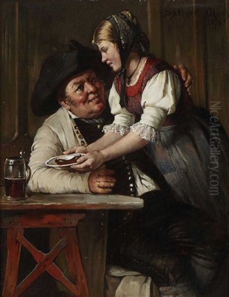 Ein Zudringlicher Gast Oil Painting by Sigmund Eggert