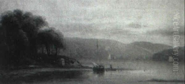 River View Oil Painting by Max Eglau