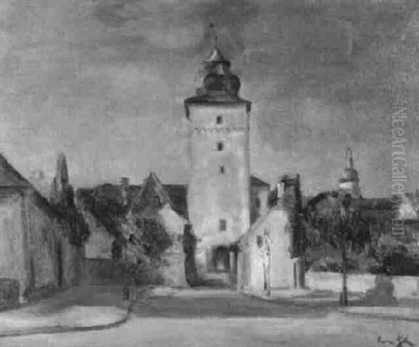 Das Basler-tor In Karlsruhe-durlach Oil Painting by Willi Egler