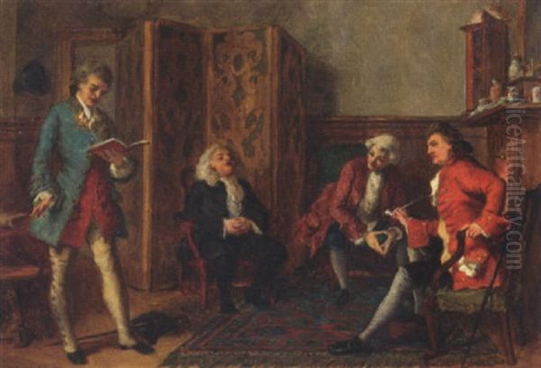 Corporal Tim Reading The Sermon Oil Painting by William Maw Egley