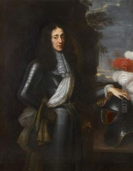 Portrait D'homme En Armure Oil Painting by Justus van Egmont