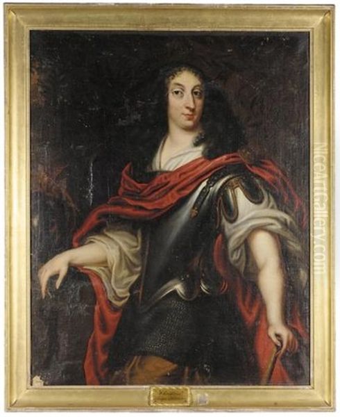 Portrait Of Queen Christine Of Sweden (+ Portrait Of King Karl Xii Of Sweden; Pair) Oil Painting by Justus van Egmont