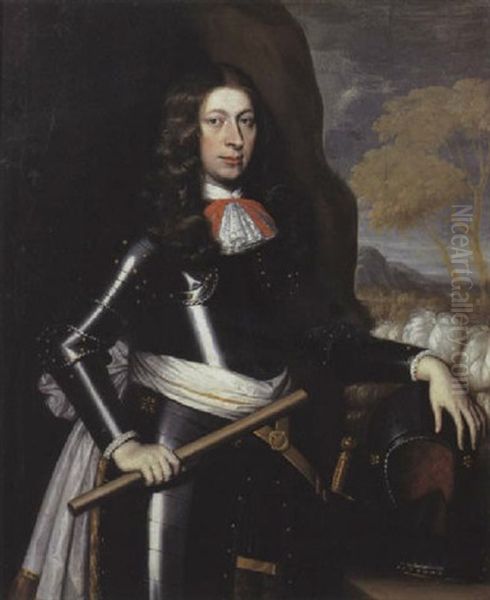 Portrait D'homme En Armure Oil Painting by Justus van Egmont