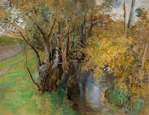 Waldbach, Ruckseitiger Oil Painting by Marie Egner