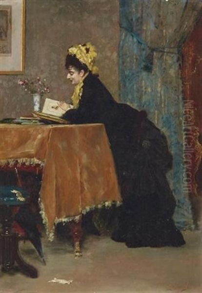 At The Piano Oil Painting by Rogelio De Egusquiza Barrena