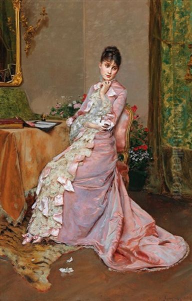 The Letter Oil Painting by Rogelio De Egusquiza Barrena