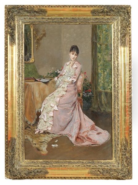 Der Liebesbrief Oil Painting by Rogelio De Egusquiza Barrena