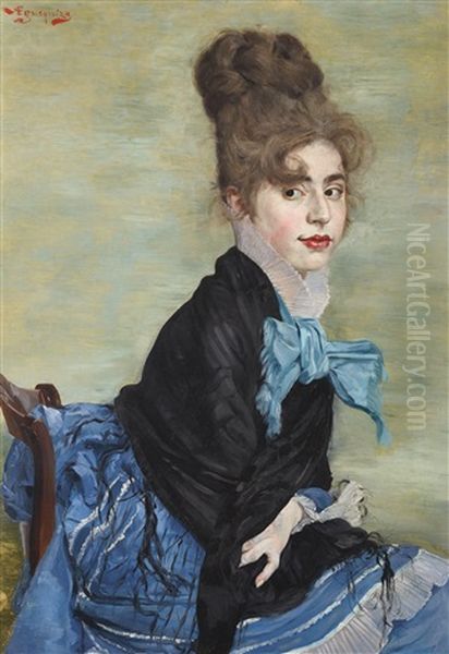 Josefa De Ochoa Oil Painting by Rogelio De Egusquiza Barrena